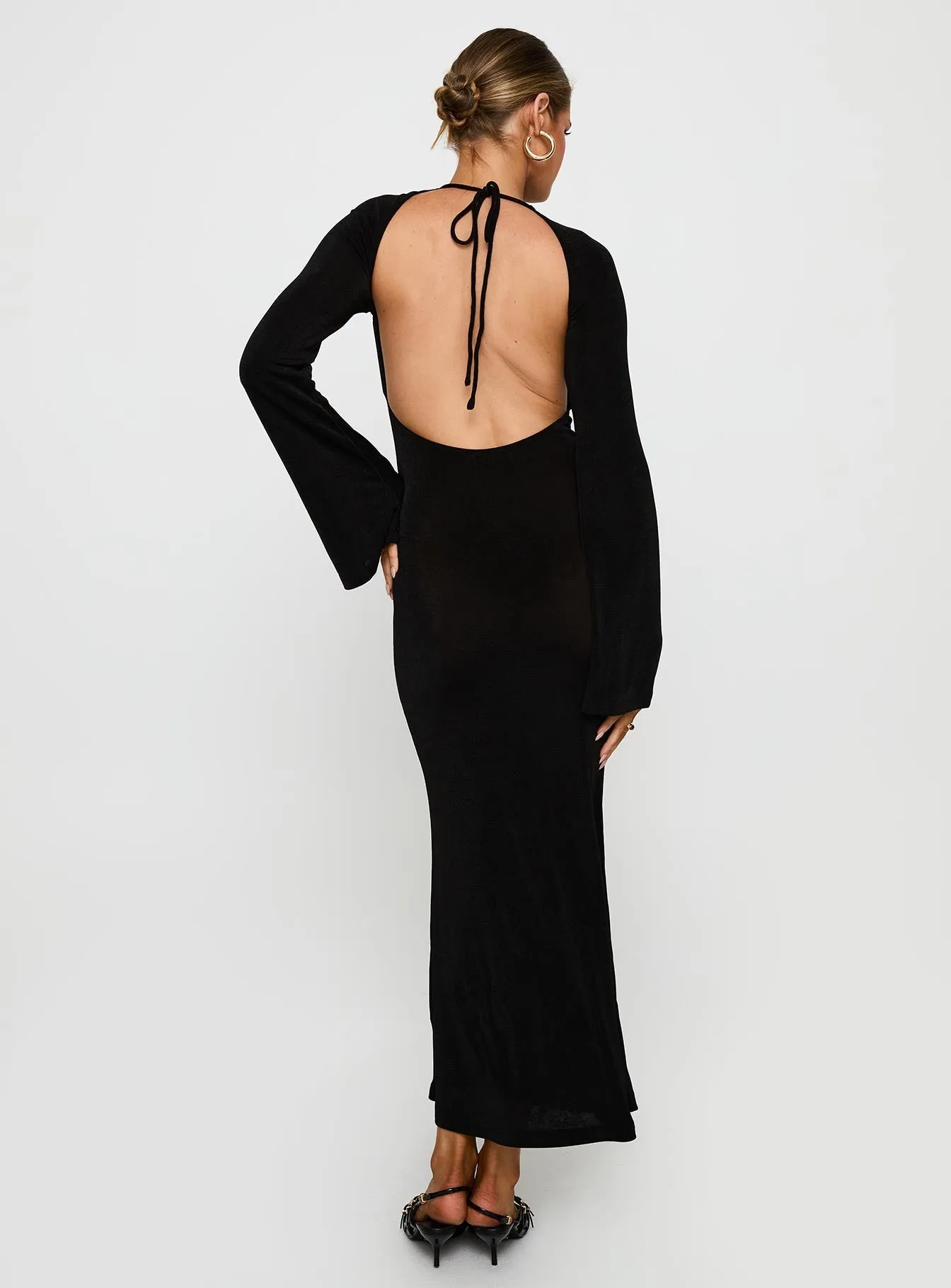 Heart Glow Amersham Long Sleeve Maxi Dress Black