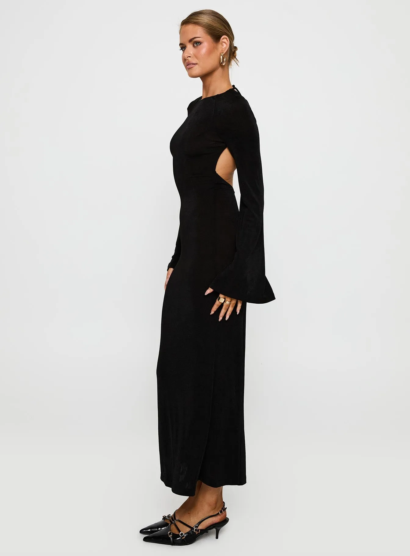 Amersham Long Sleeve Maxi Dress Black Easy Look
