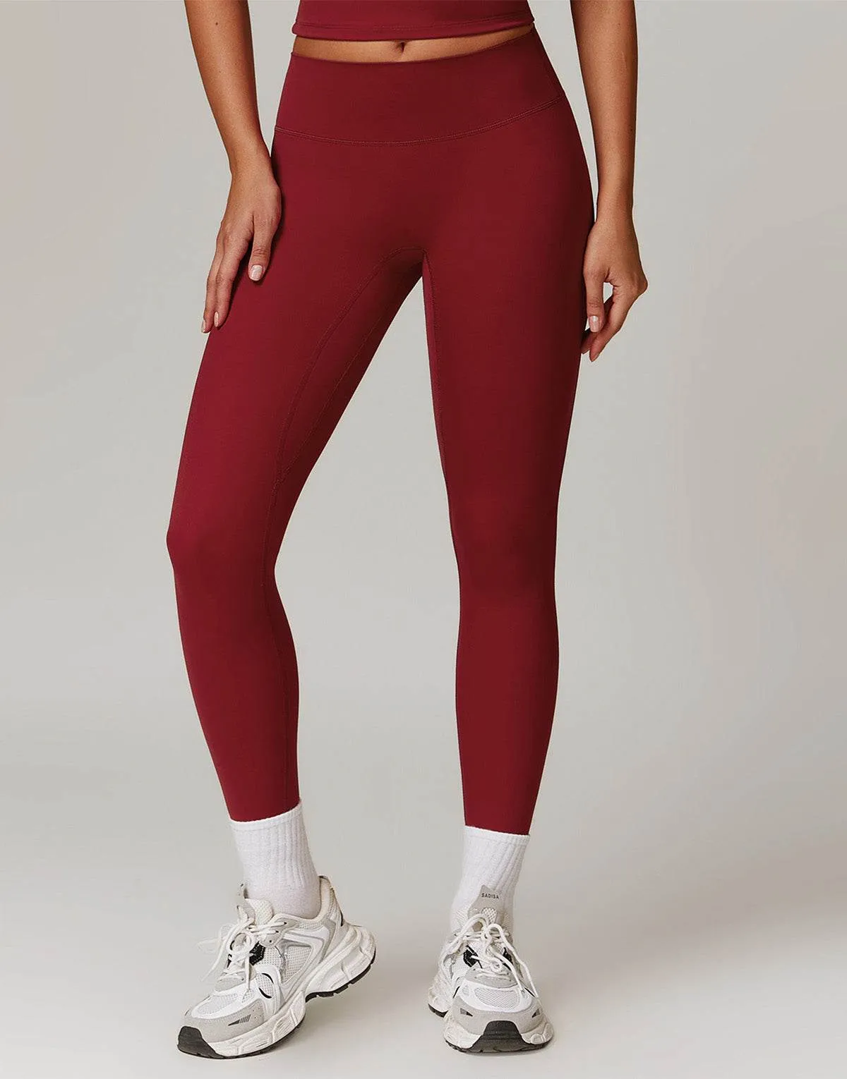 Professional Style Wind Block No Front Seam High Waist Sports Leggings