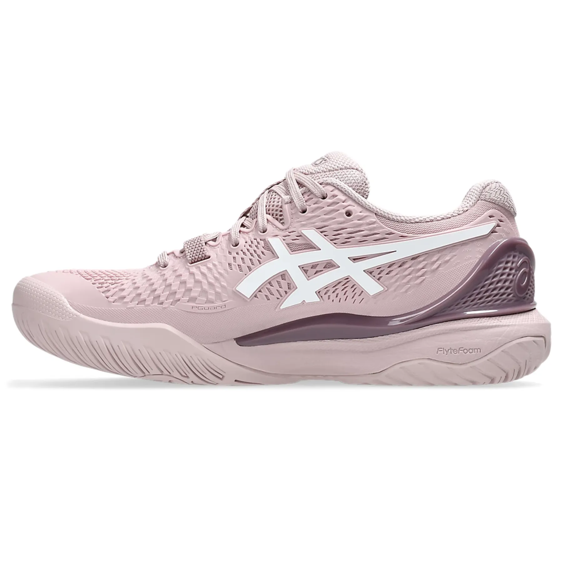 Asics Gel-Resolution 9 Wide Women Tennis Shoes - Watershed Rose/White Flexible Design Abrasion Resistant Toe Cap