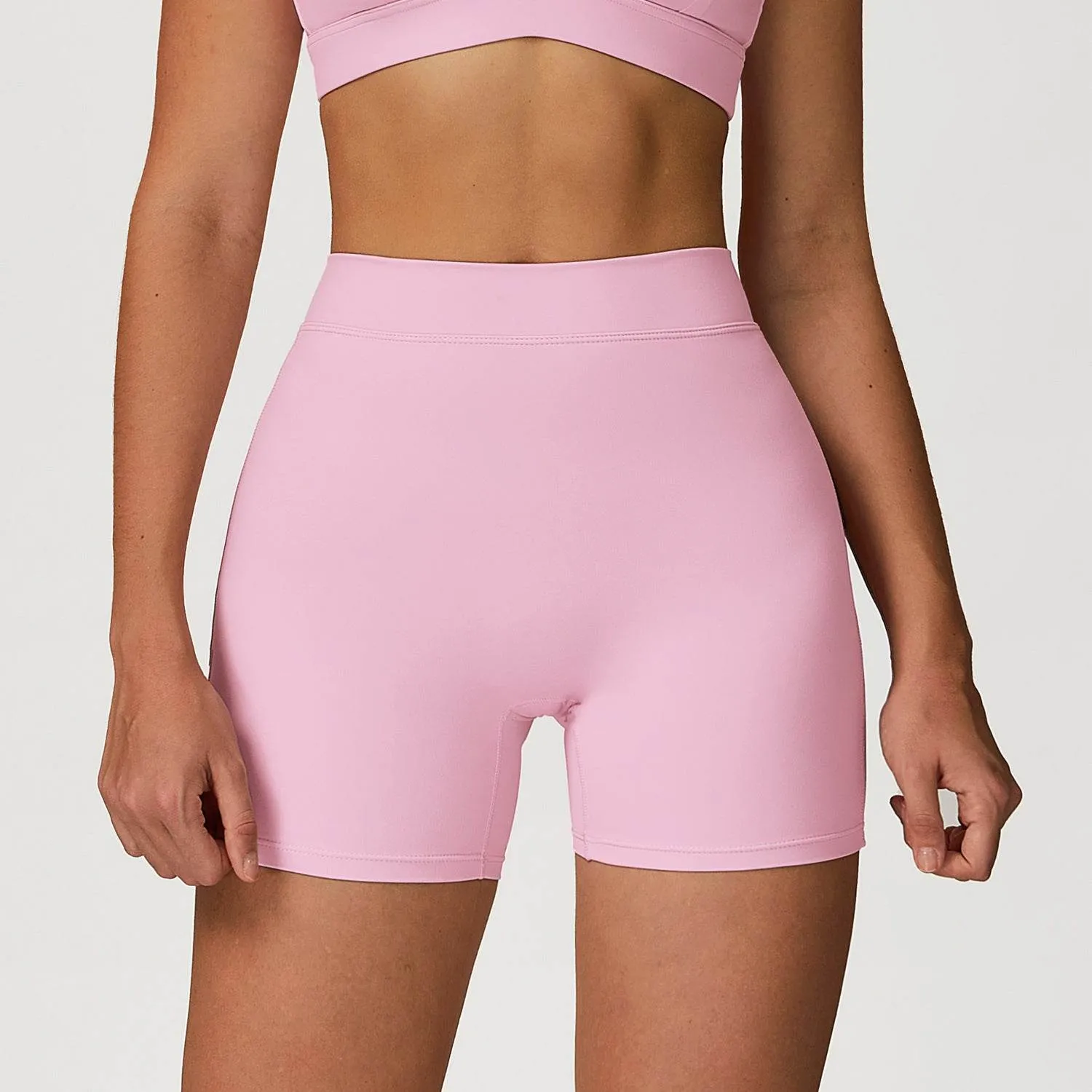 No Front Seam High Waist Yoga Shorts Summer Outerwear