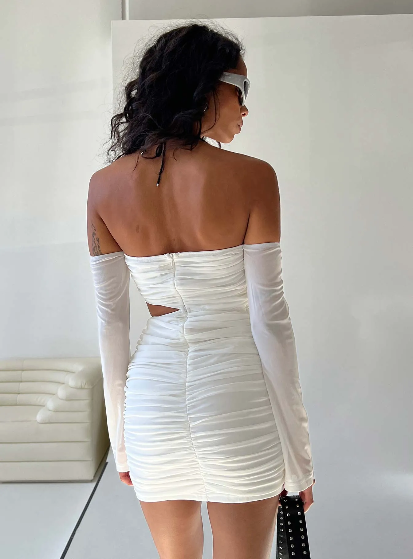 Fazio Mini Dress White Chic Energy Timeless Design