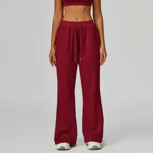 Drawstring Lounge Pants Straight Leg Joggers Trouser Lightweight Vest