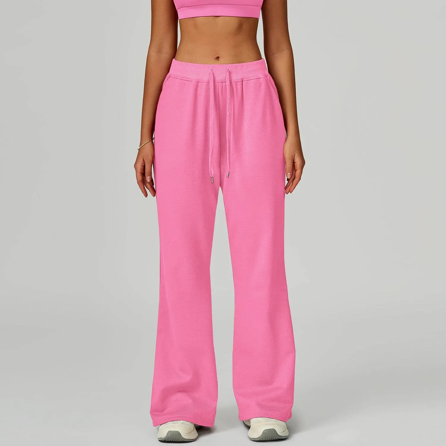 Drawstring Lounge Pants Straight Leg Joggers Trouser WrinkleResistantClothing