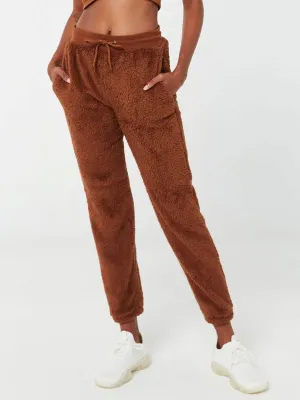 Women's Faux Fur Casual Pants,Brown FlexibleMobility Odor Resistant