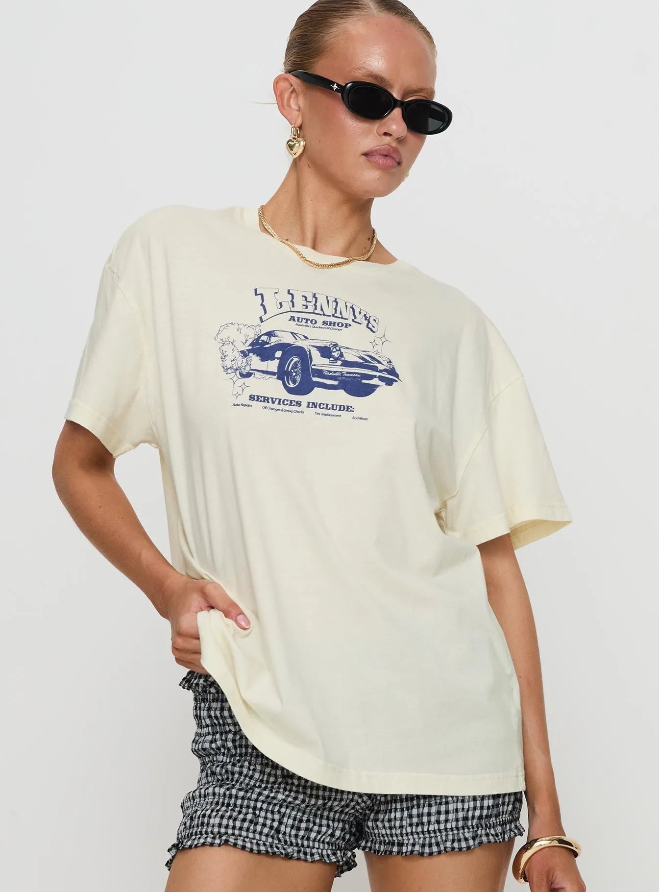 Lennys Auto Oversized Tee Cream futuristic SeamFreeShoulders
