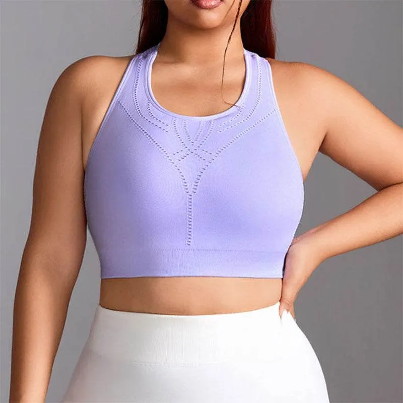 Ventilation Panels Racerback Sports Bra Yoga Crop Top