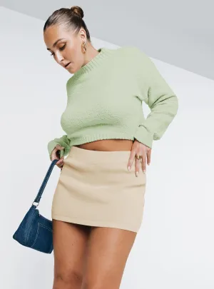 On-The-Go Outfit Lorentz Mini Skirt Beige