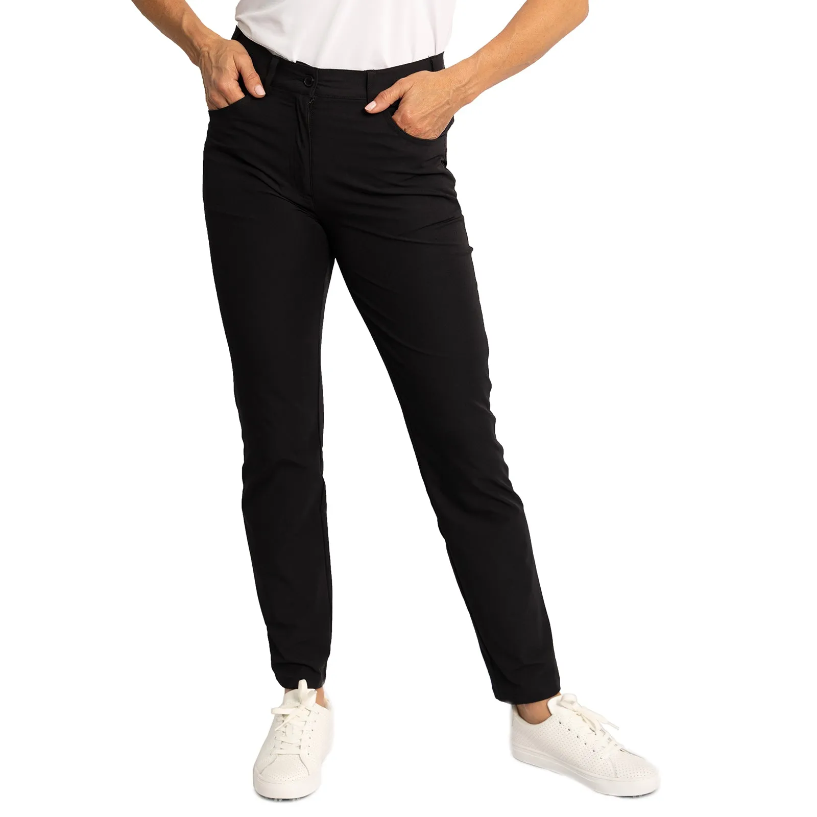 Modern Utility Stay Dry Glenmuir Women's Kaley Lightweight Stretch Performance Golf Trousers - Black