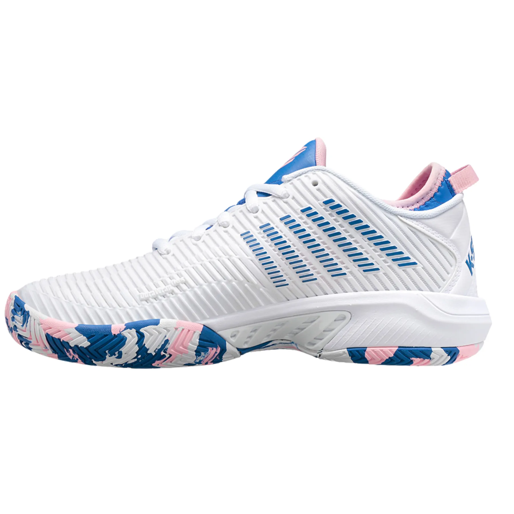Breathable Cushioning K Swiss Hypercourt Supreme  Women Tennis Shoes - White/Star Sapphire/Orchard Pink