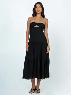 Allie Maxi Dress Black Comfortable travel dress Comfy Layers
