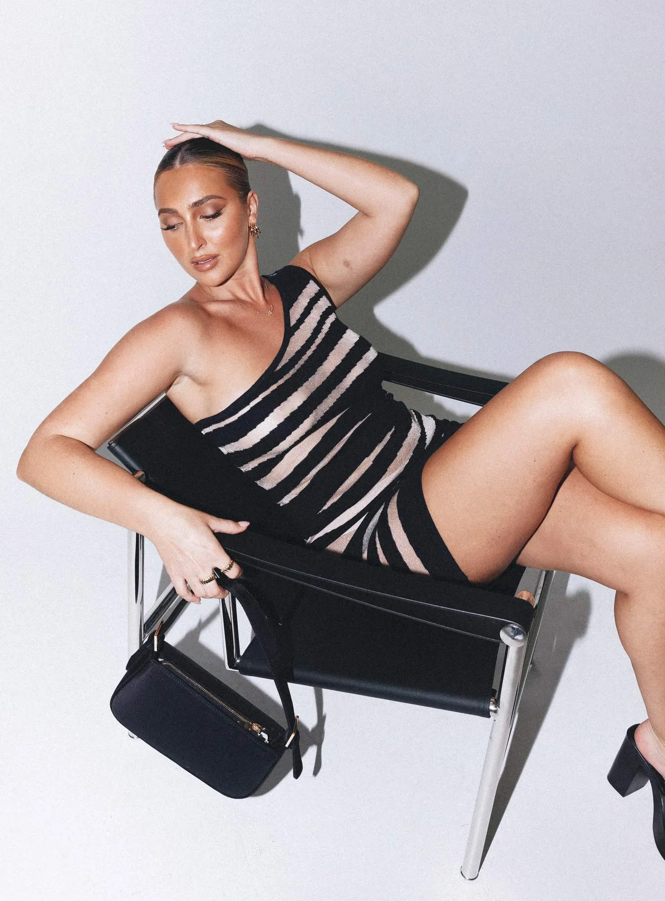 Cozy Layers Clean Fit Night Life Mini Dress Black/ White