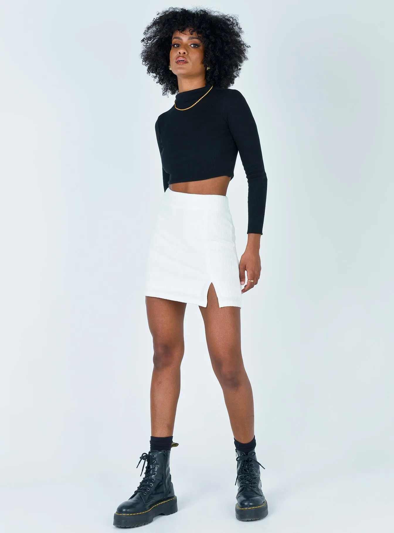 Neat Finish Weekend Ready Human Movement Mini Skirt White