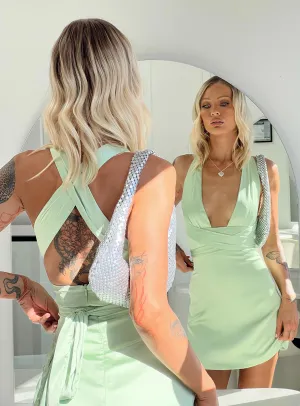 Katina Mini Dress Green Tall Relax Feel Deep Hue