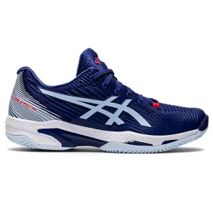 Micro Perforation Airflow Grounded Traction Asics Womens Solution Speed FF2 Clay Tennis Shoes - Dive Blue/Soft Sky