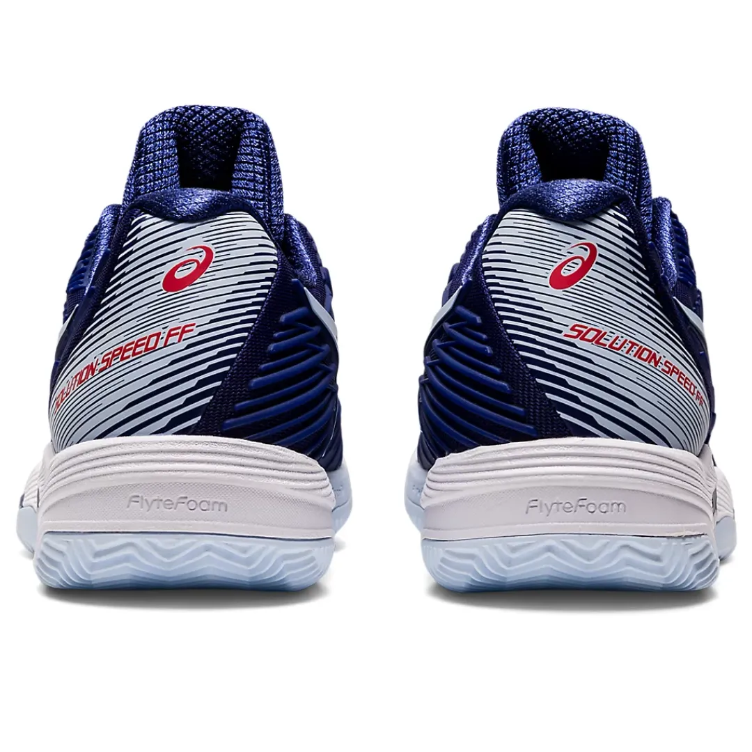 Asics Womens Solution Speed FF2 Clay Tennis Shoes - Dive Blue/Soft Sky Stability Cushion