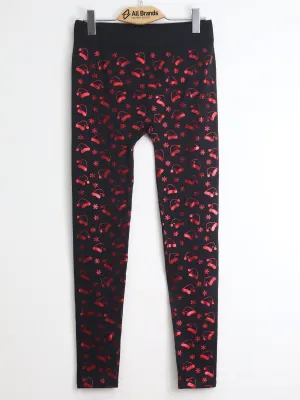 Breathable layers Women's Graphic Printed Pants,Black/Red
