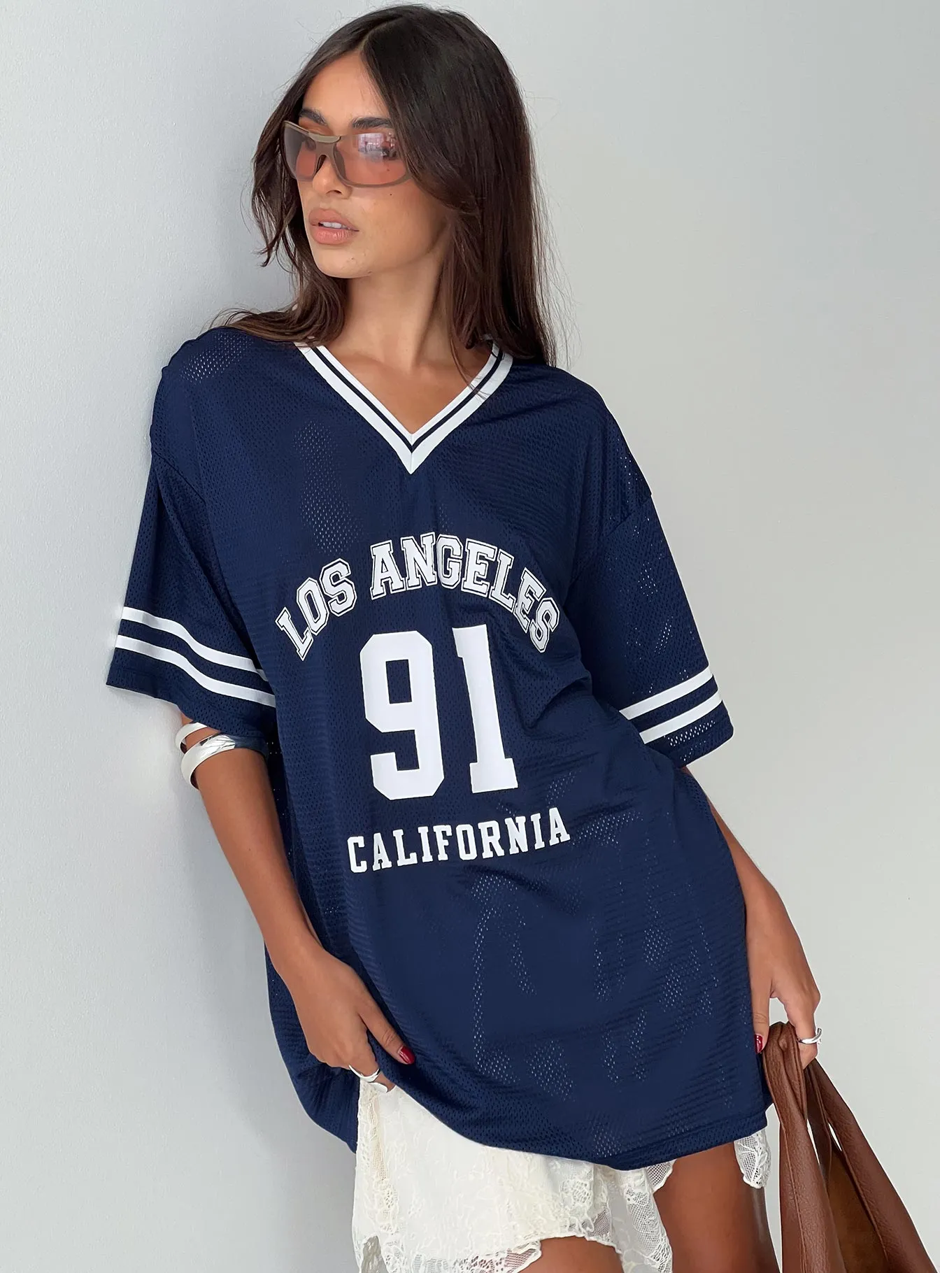 Michail Jersey Dress Navy Stretchable Knit Denim combination