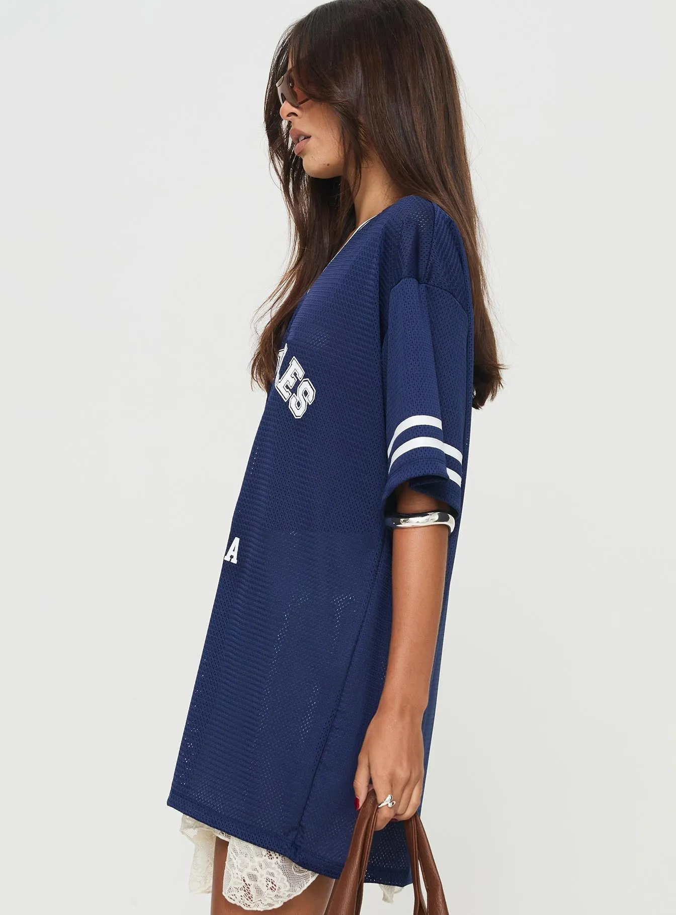 NonIronTechnology Michail Jersey Dress Navy