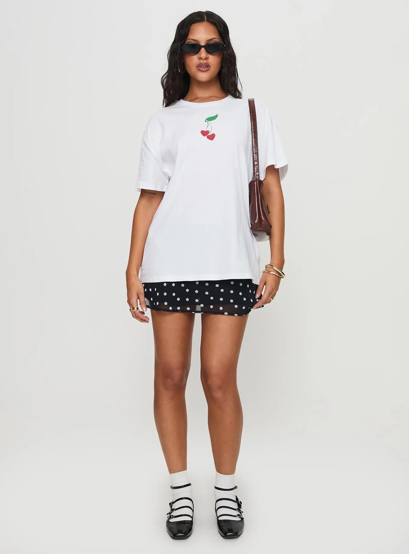 Sweet Moments Graphic Top White Performance Fit Quick Dry Comfort