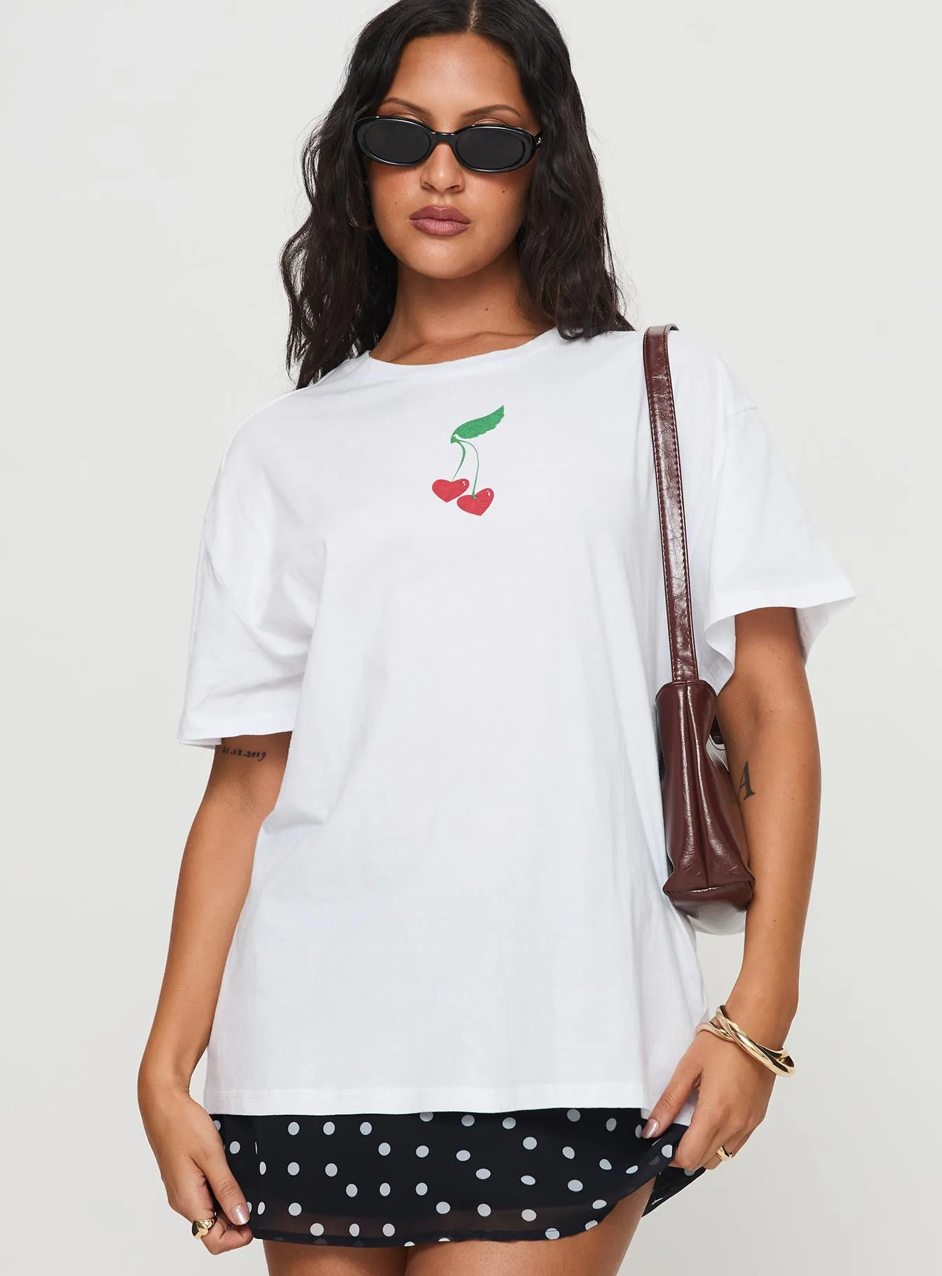 Trendy popularity Comfort Stretch Fit Sweet Moments Graphic Top White