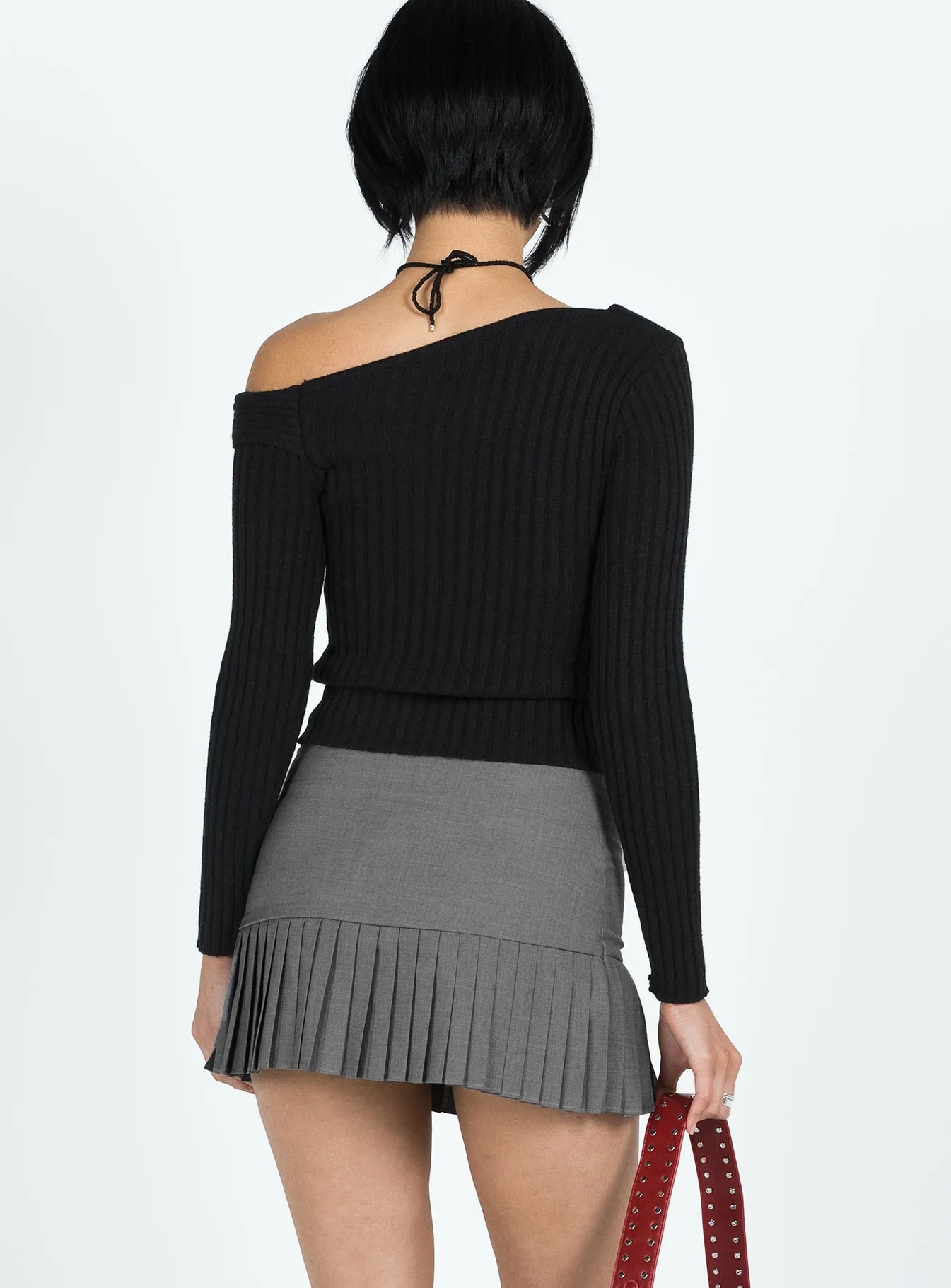 Gina Mini Skirt Grey Silk Touch Seasonal Drop