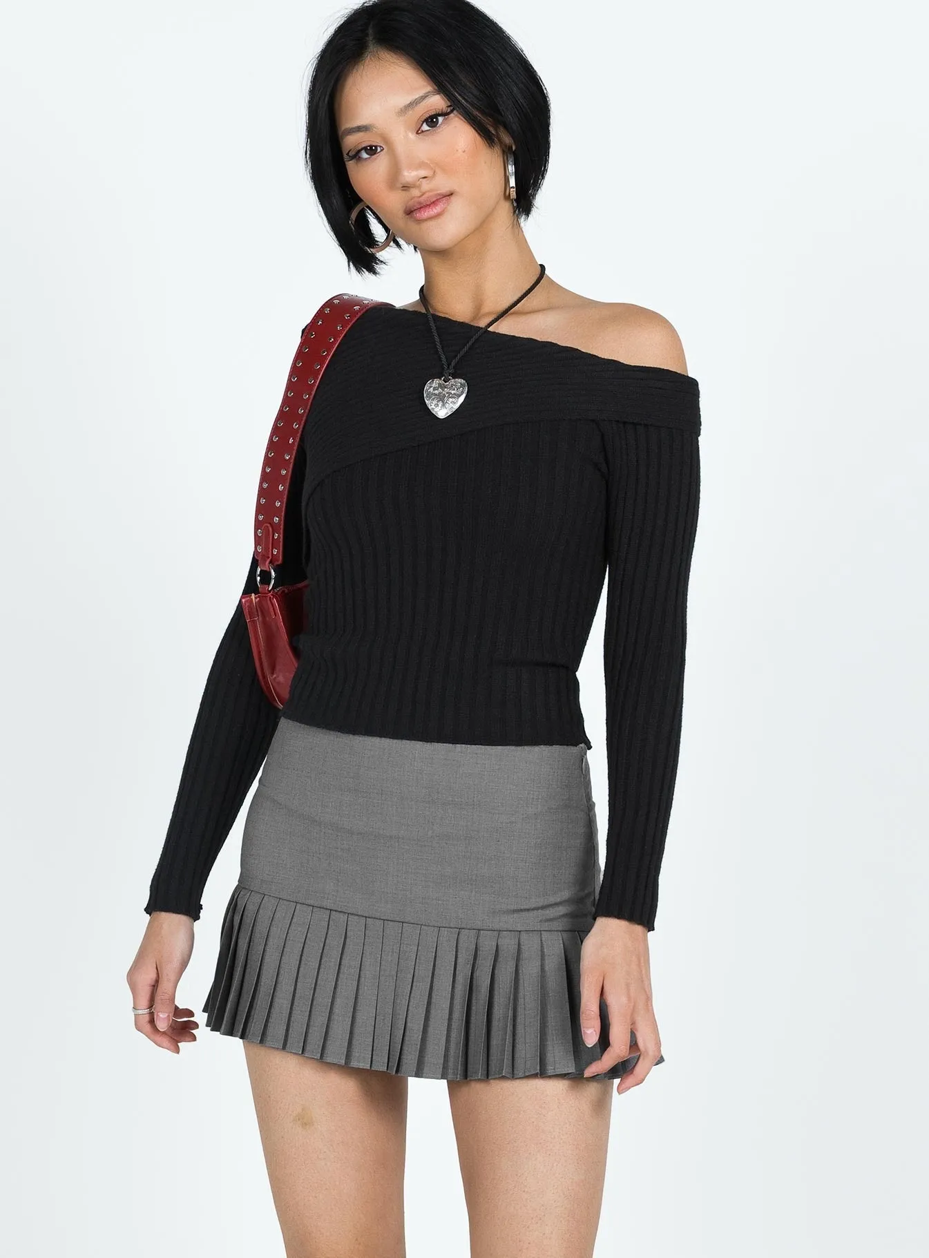 Soft Tones Gina Mini Skirt Grey