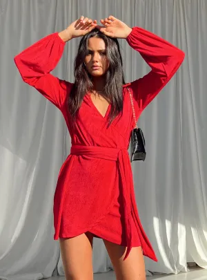 Chilly Weather Comfort Party Time Mini Dress Red
