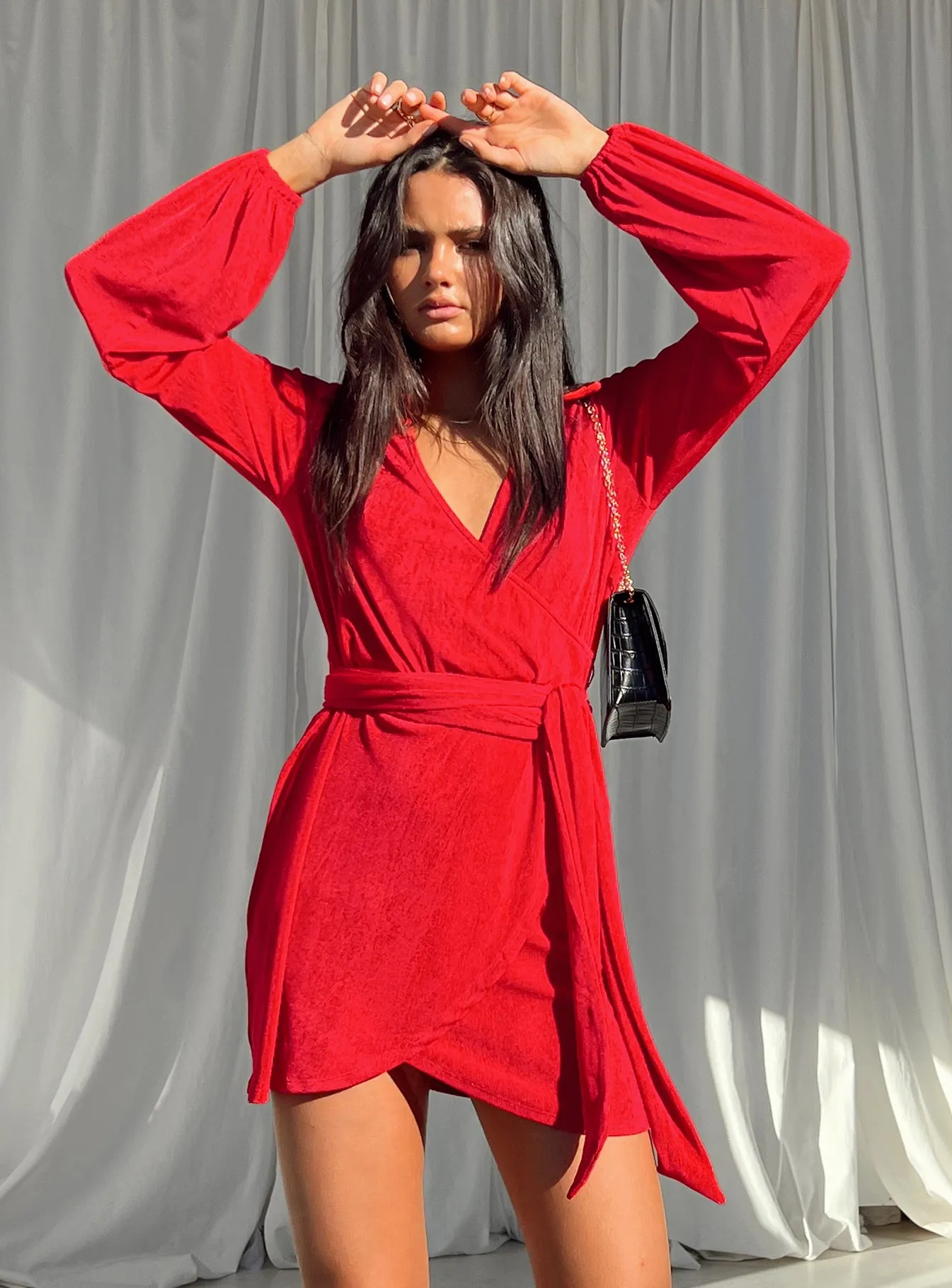Chilly Weather Comfort Party Time Mini Dress Red