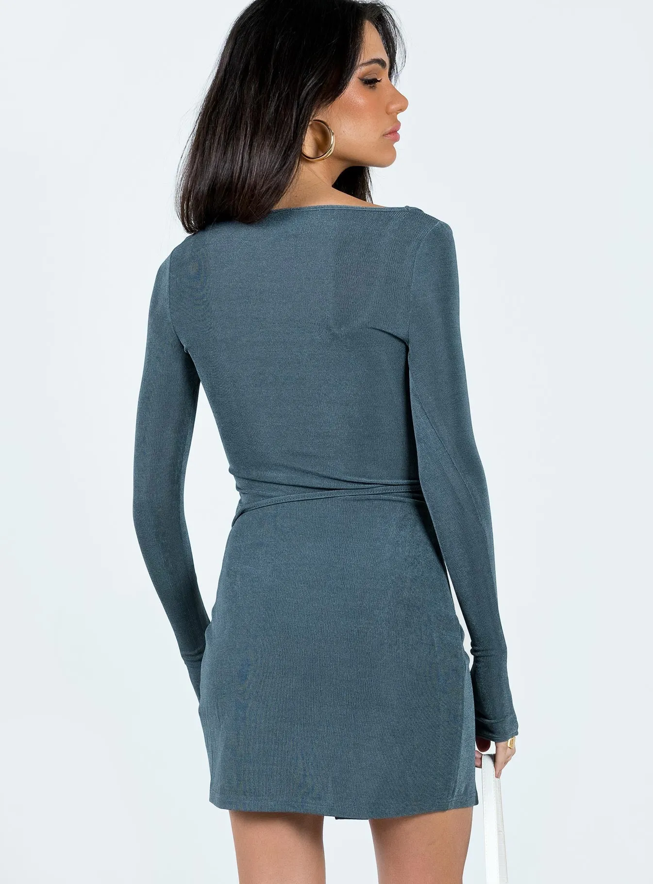QuickReleaseClasp Ura Long Sleeve Mini Dress Grey