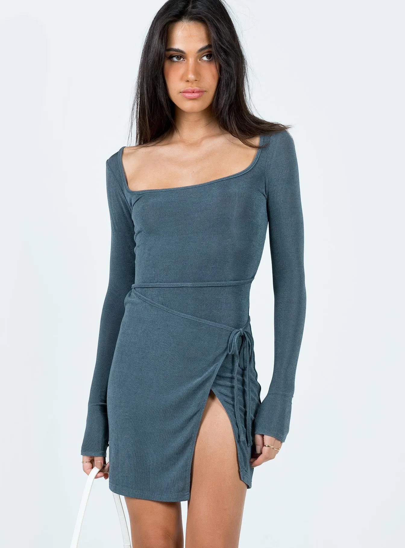 Relax Form Ura Long Sleeve Mini Dress Grey