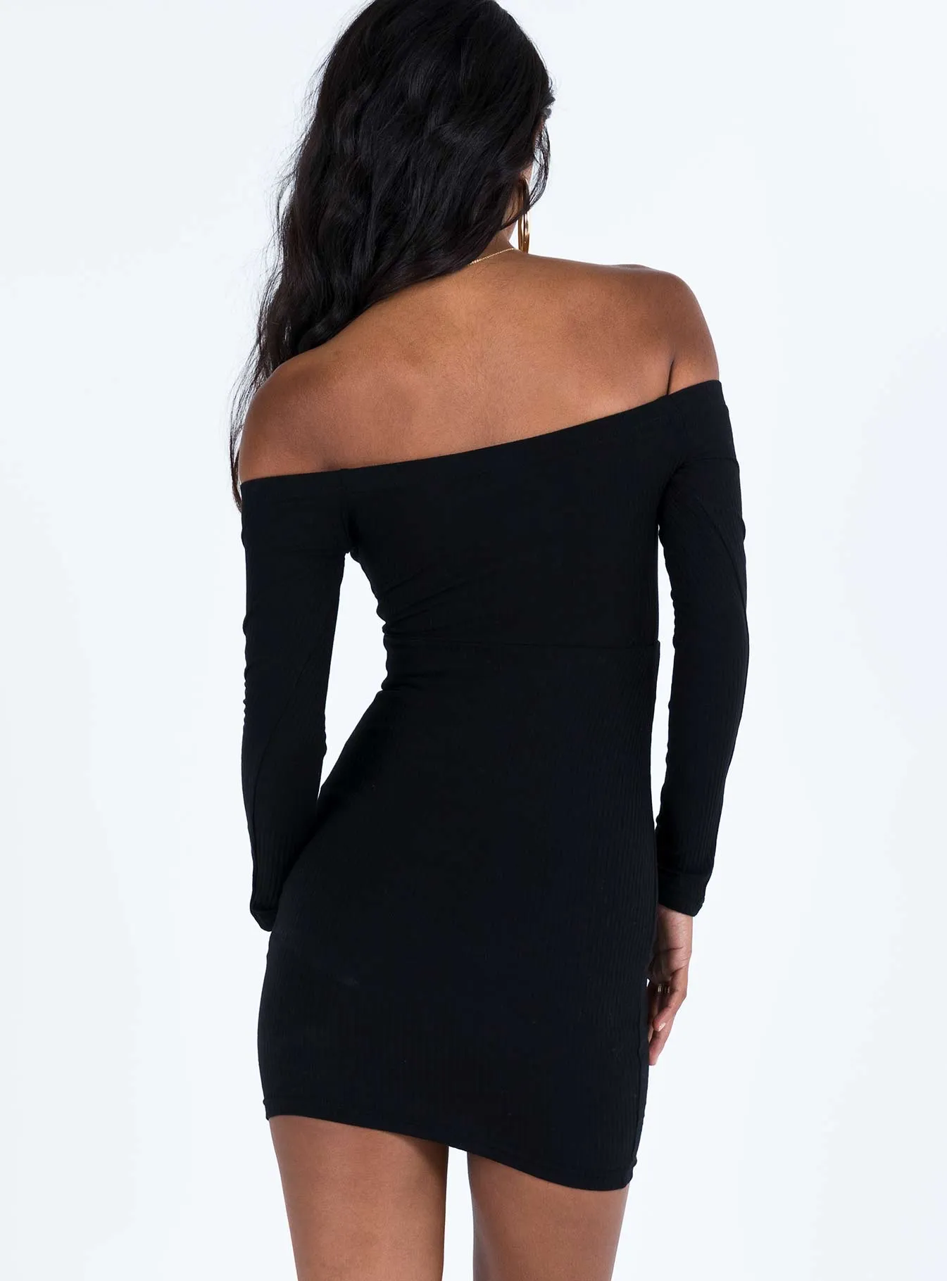 Bovey Long Sleeve Mini Dress Black Regular-fit