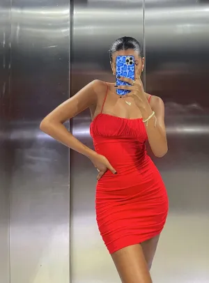 Elegant Outline Penney Mini Dress Red