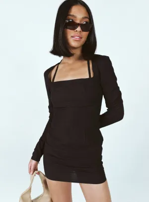 Chic Comfort Neutral Form Hacienda Mini Dress Black