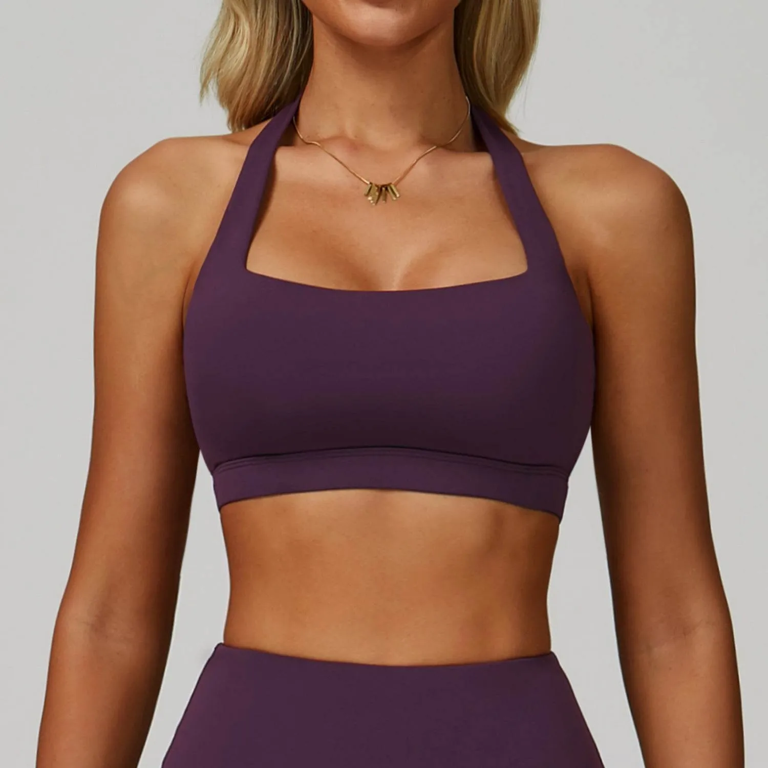 StretchFit Icon Fit Halter Square Neck Sports Bra