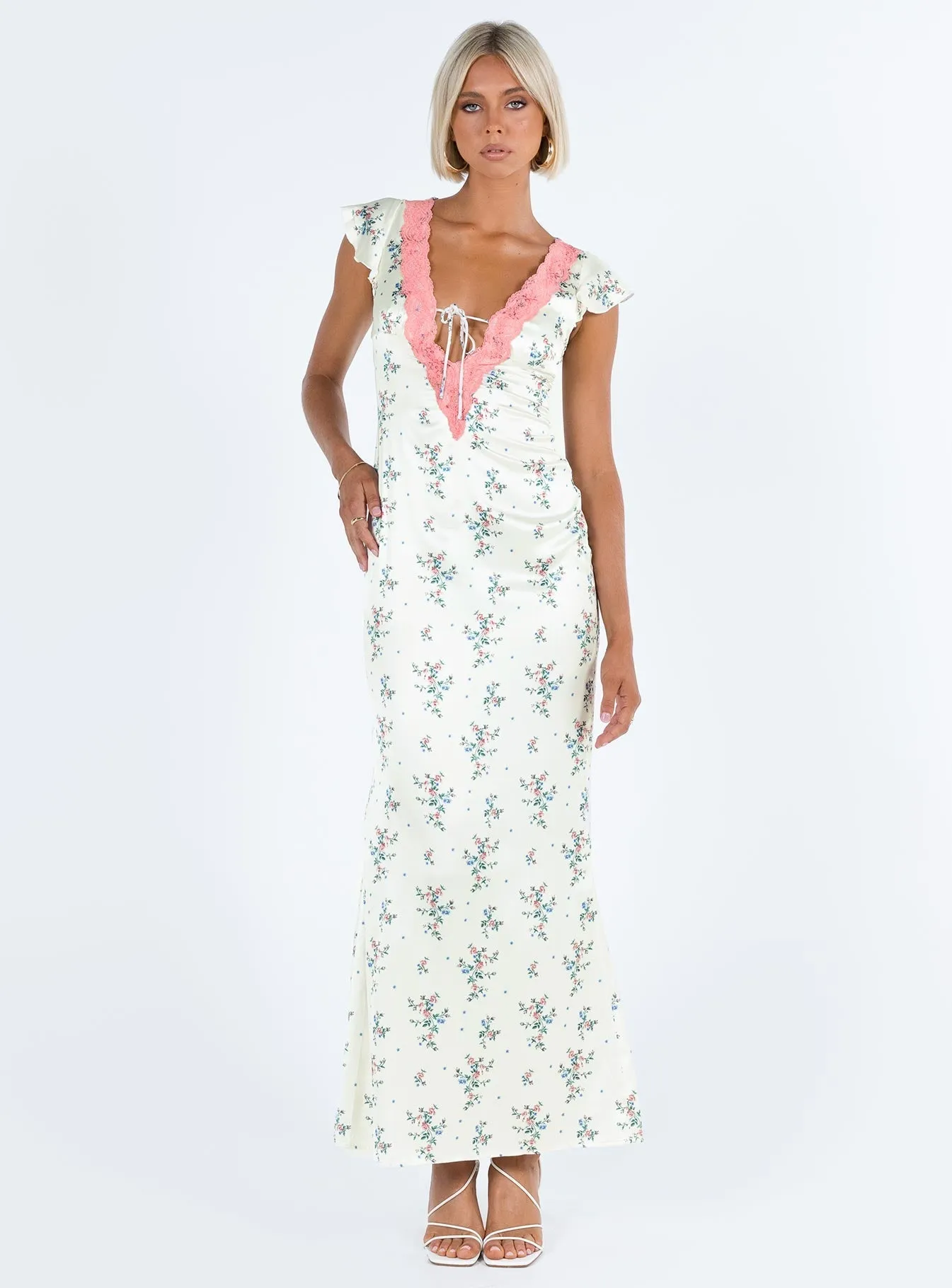 Armas Lace Trim Maxi Dress Floral Festival Mood Bold Movement