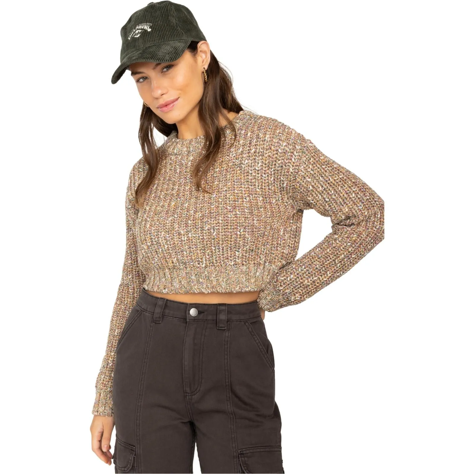 Billabong Womens Sunshine Relaxed Fit Cropped Jumper Tailored Fit