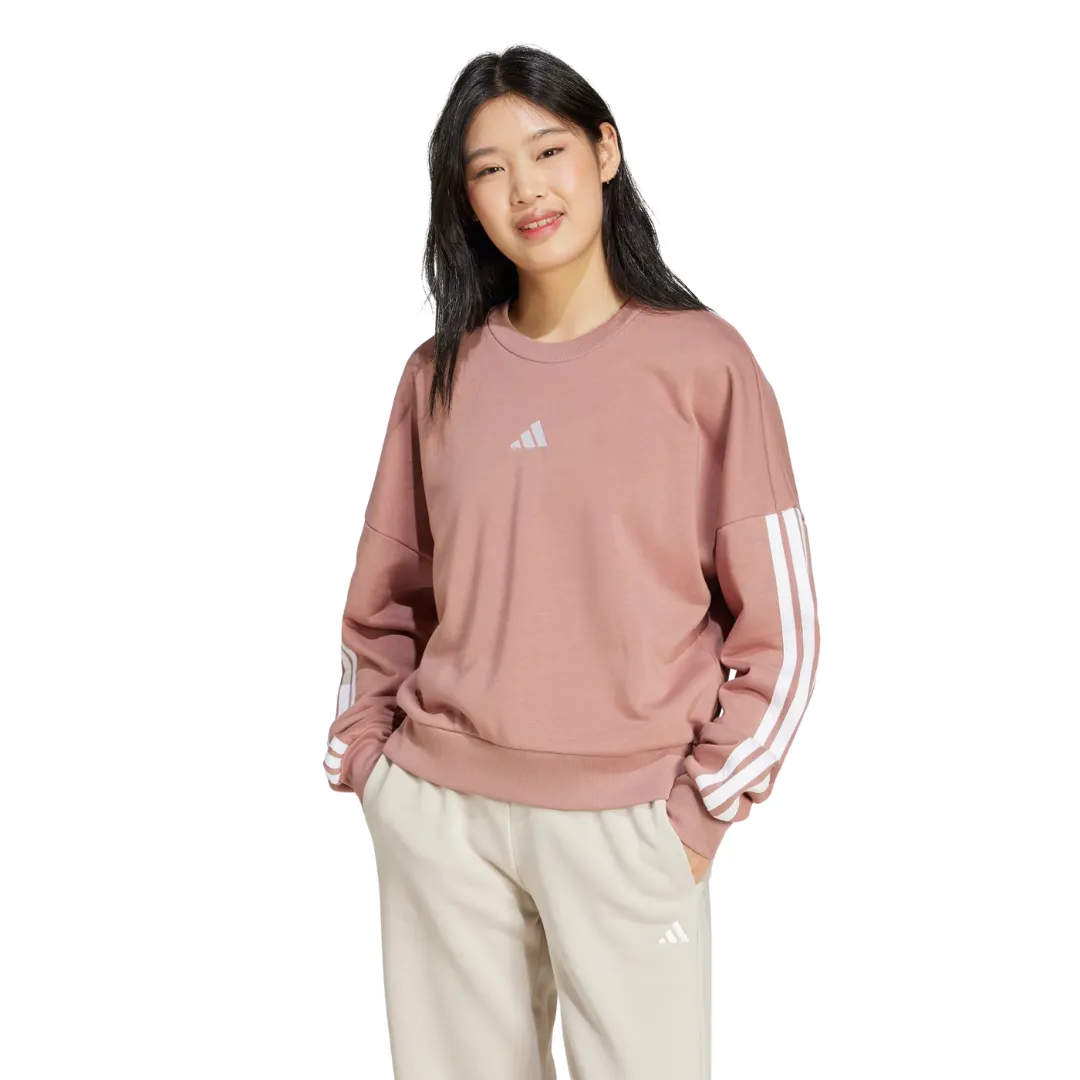 Adidas Women's Essentials French Terry 3-Strip Sweatshirt JD5288 fluffy texture