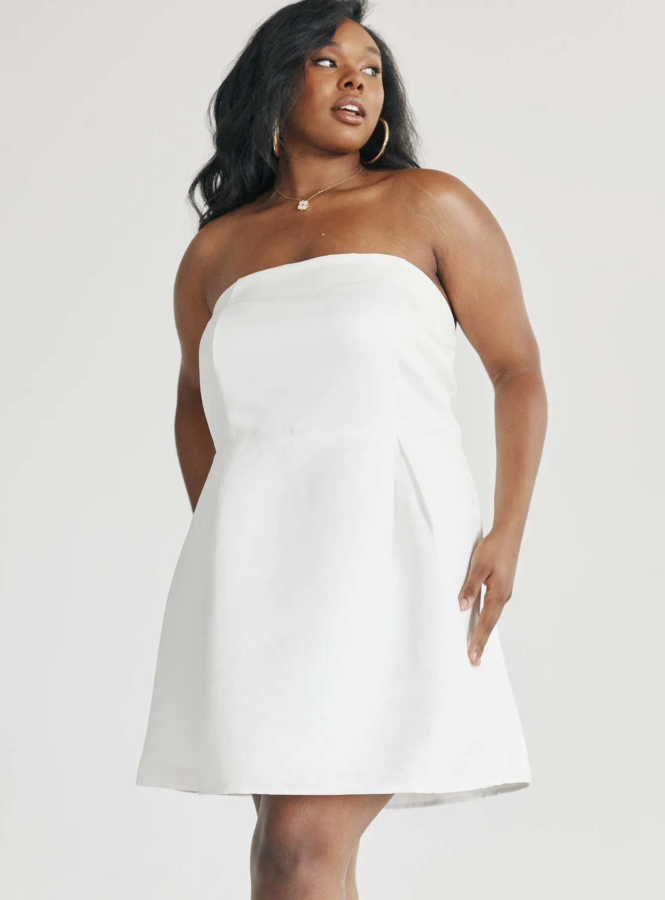 Spader Corset Mini Dress White Curve Comfortable Style City Bright