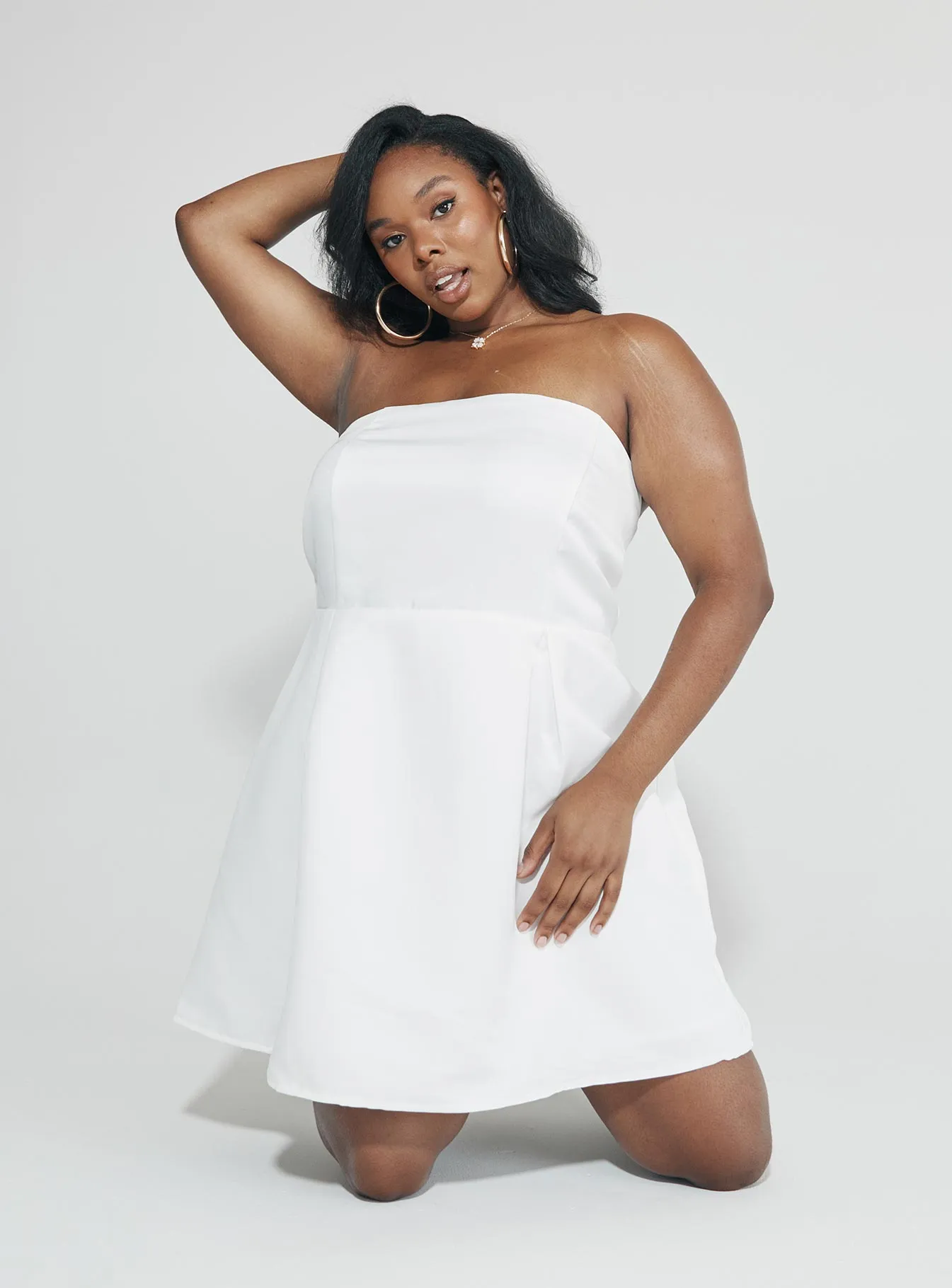 Soft Presence Soft Layering Spader Corset Mini Dress White Curve