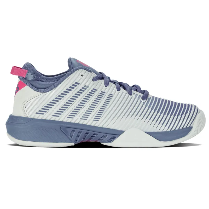 K Swiss Hypercourt Supreme AC Womens Tennis Shoes - Blue Blush/Infinity/Carmine Rose Micro Perforation Airflow Pace Ready