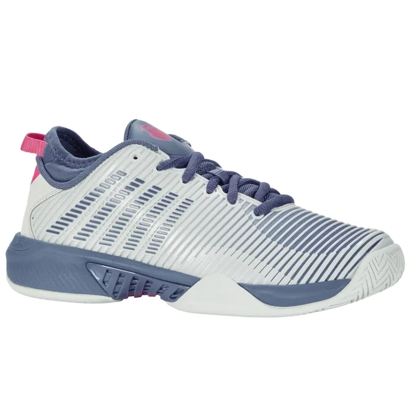Outdoor Walk K Swiss Hypercourt Supreme AC Womens Tennis Shoes - Blue Blush/Infinity/Carmine Rose