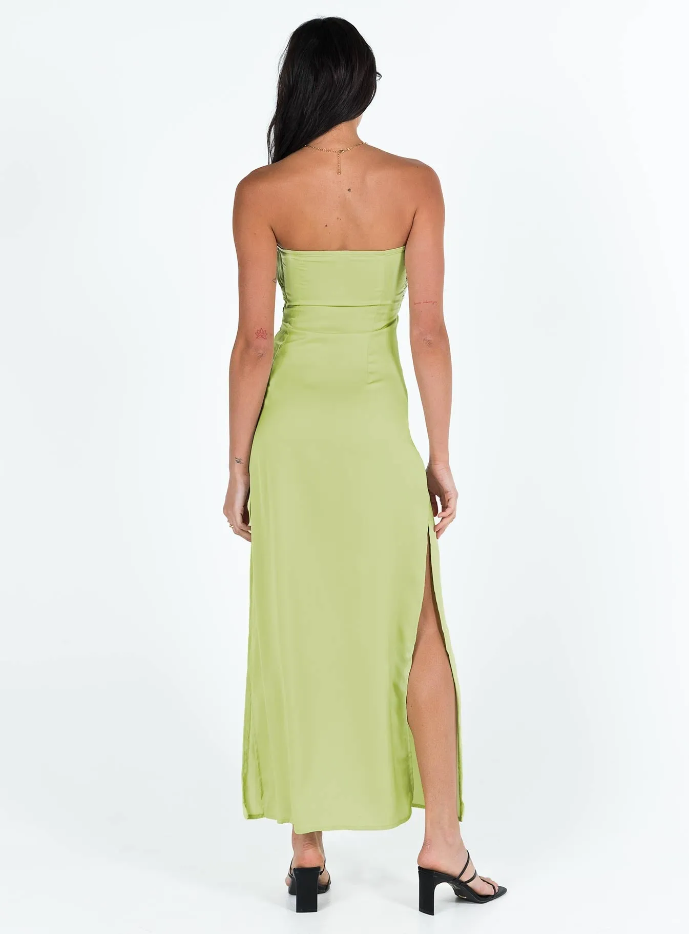 Irena Strapless Maxi Green Chic Layering Smart Waistband Design