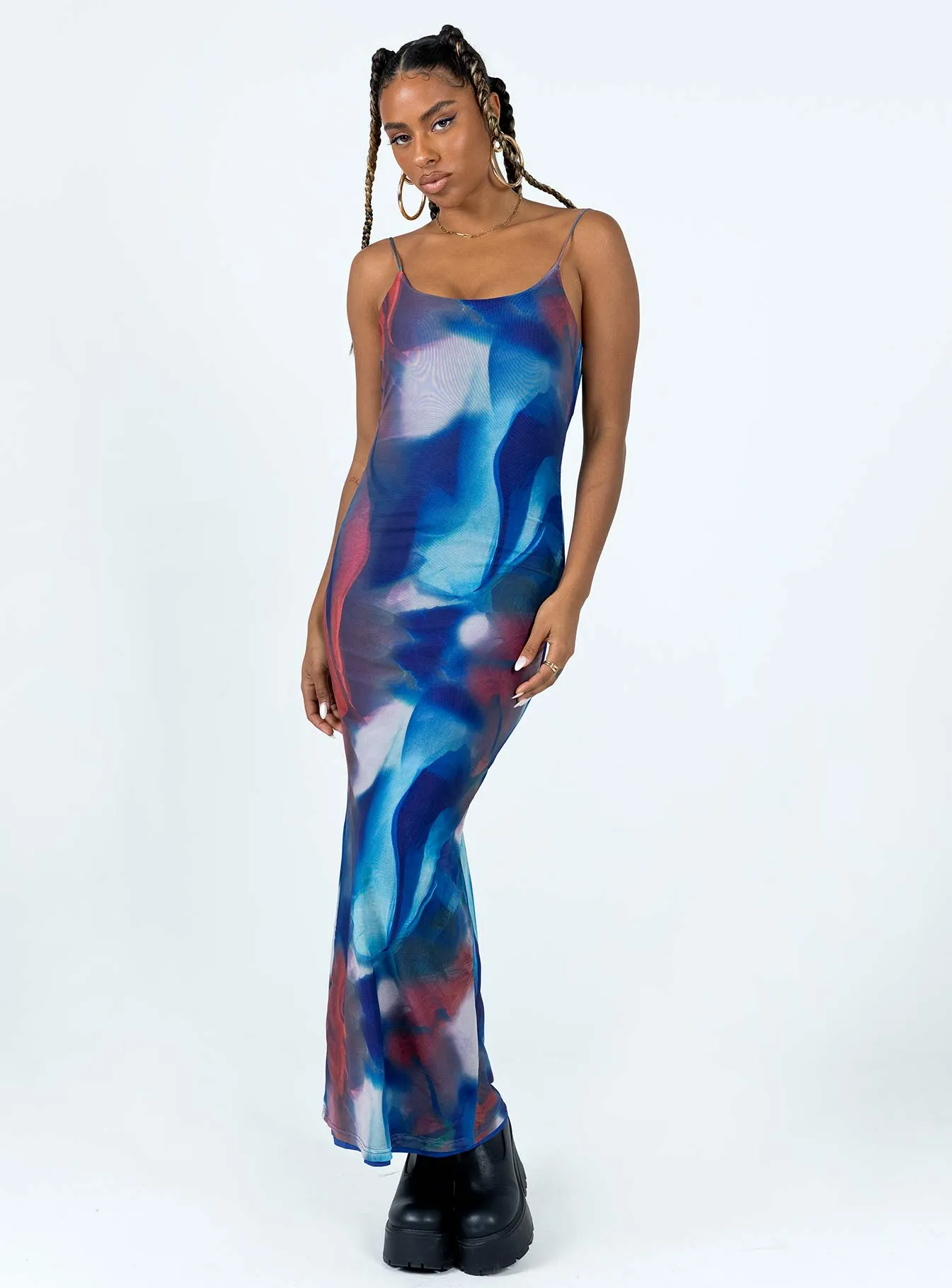 Knox Maxi Dress Blue Multi Cozy Design