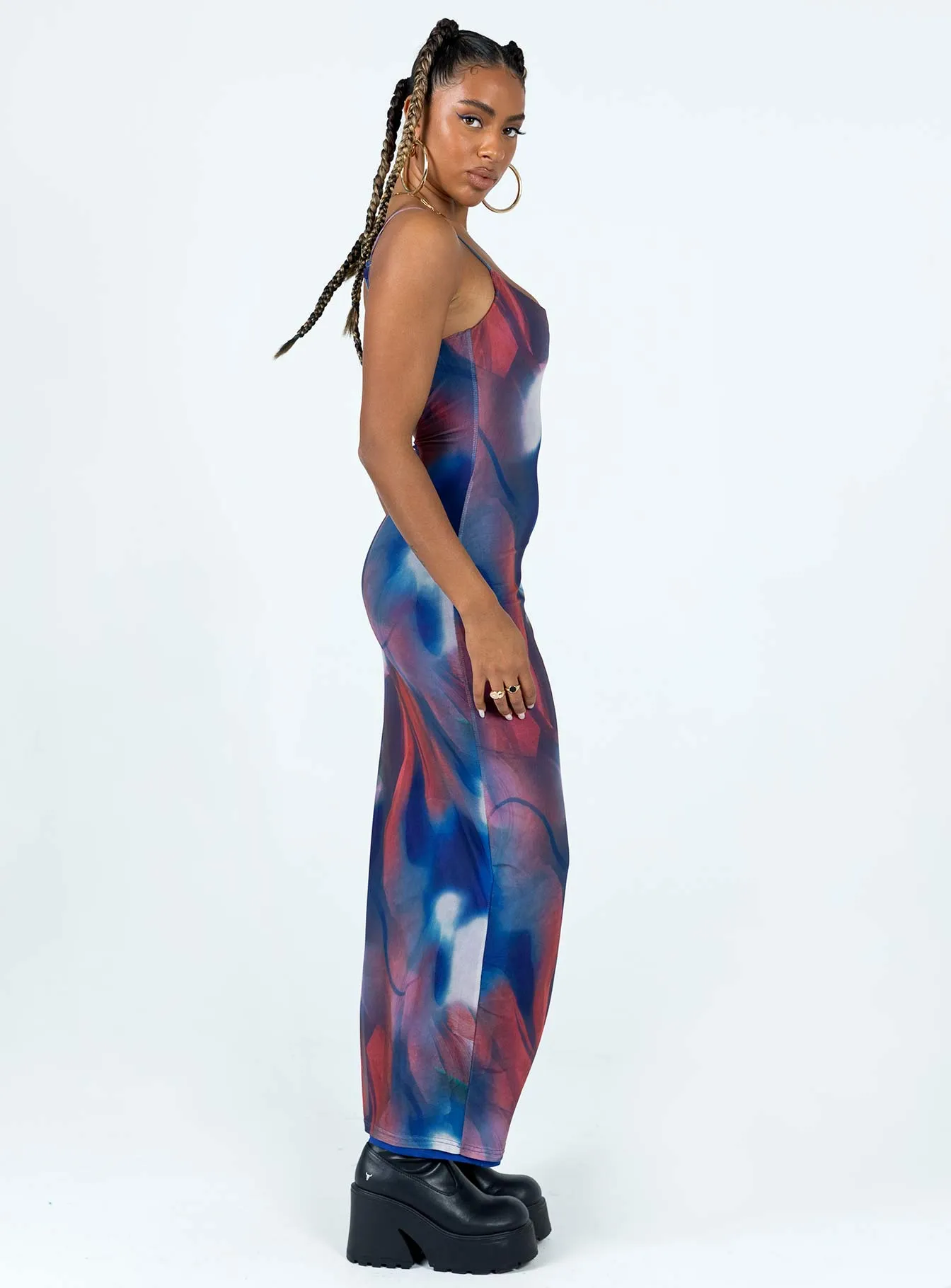 Lower Hem Knox Maxi Dress Blue Multi