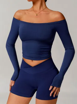 Off Shoulder Long Sleeve Basic Sports T-Shirts Speed Soul