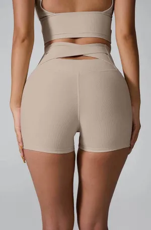 Sequin Glow World Tone Back Cross Workout Short