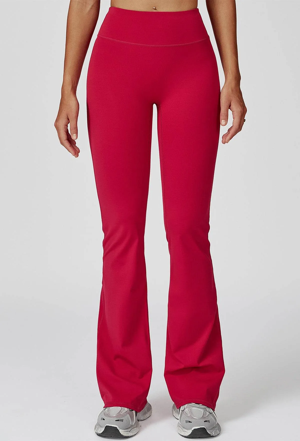 QuickDryingTech No Front Seam High Waist Sports Flared Leg Pants