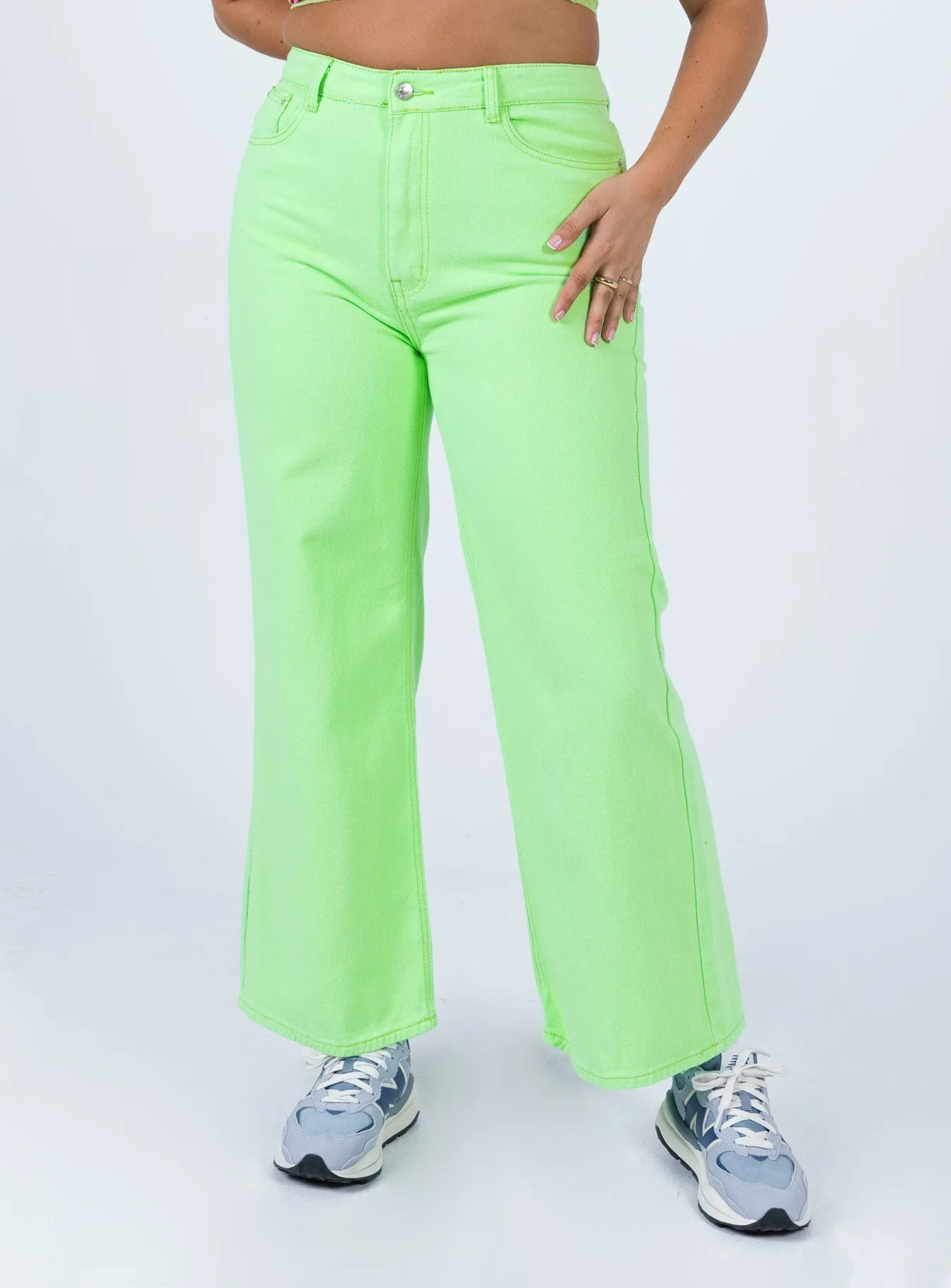 Denver Denim Jeans Lime Green Smart Fit Metro Edge