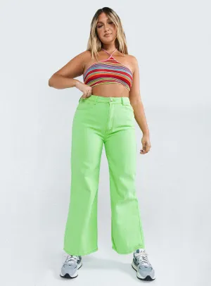Sport Glow Denver Denim Jeans Lime Green